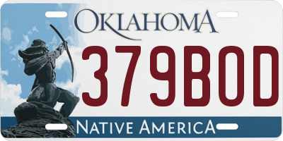 OK license plate 379BOD