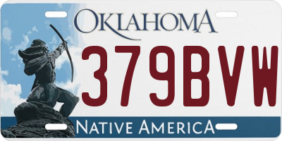 OK license plate 379BVW
