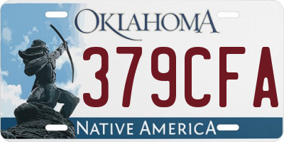 OK license plate 379CFA