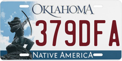 OK license plate 379DFA