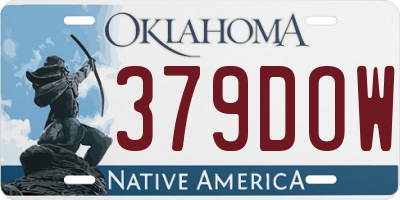 OK license plate 379DOW