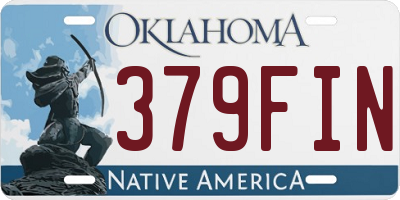 OK license plate 379FIN
