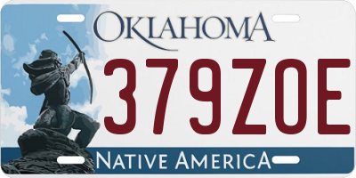 OK license plate 379ZOE