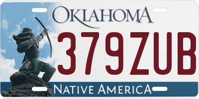 OK license plate 379ZUB