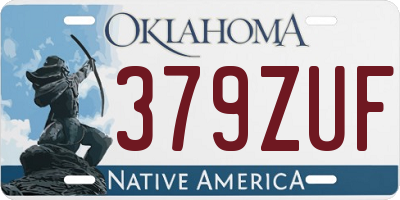 OK license plate 379ZUF