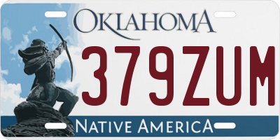 OK license plate 379ZUM