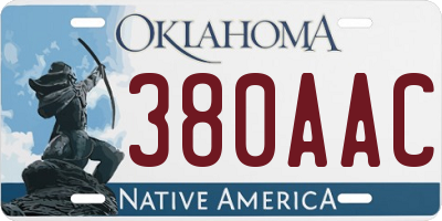 OK license plate 380AAC