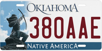 OK license plate 380AAE