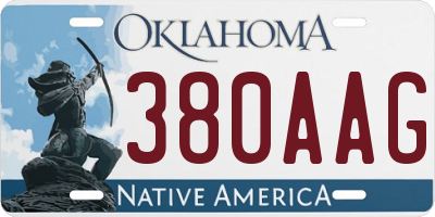 OK license plate 380AAG