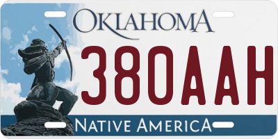 OK license plate 380AAH