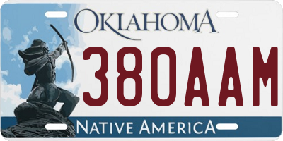 OK license plate 380AAM