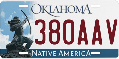 OK license plate 380AAV