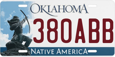 OK license plate 380ABB