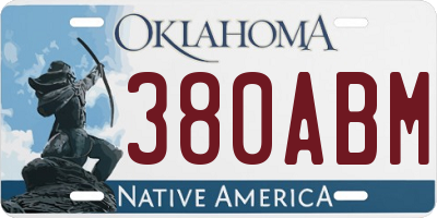OK license plate 380ABM