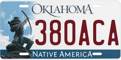 OK license plate 380ACA