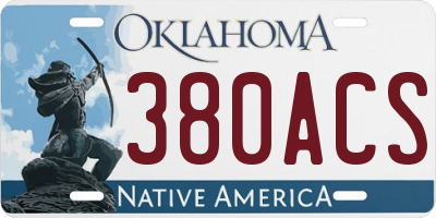 OK license plate 380ACS