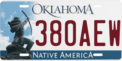 OK license plate 380AEW