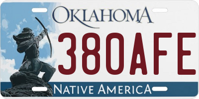 OK license plate 380AFE