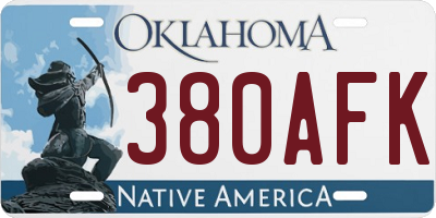 OK license plate 380AFK