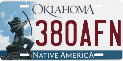 OK license plate 380AFN