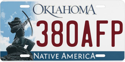 OK license plate 380AFP