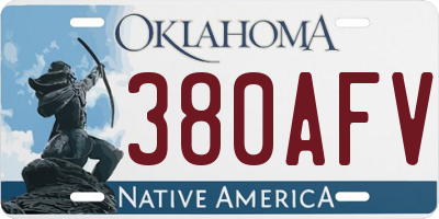 OK license plate 380AFV