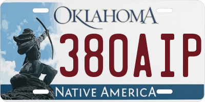OK license plate 380AIP