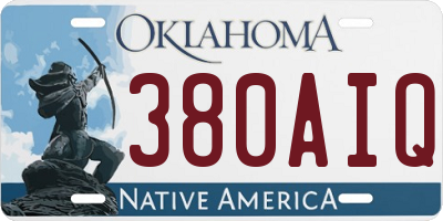 OK license plate 380AIQ