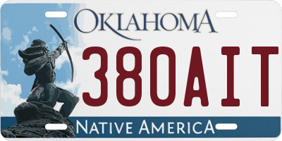 OK license plate 380AIT