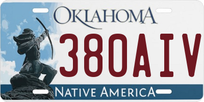 OK license plate 380AIV
