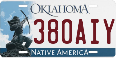 OK license plate 380AIY