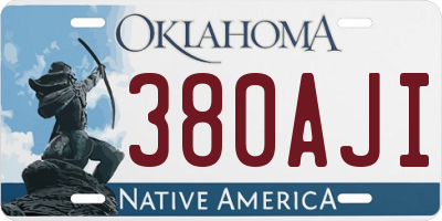 OK license plate 380AJI