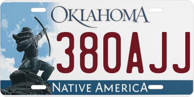 OK license plate 380AJJ