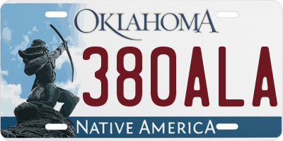 OK license plate 380ALA