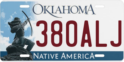 OK license plate 380ALJ