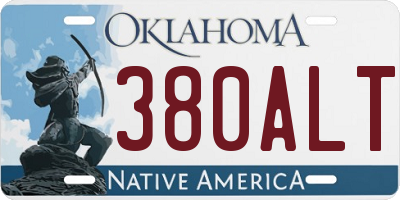 OK license plate 380ALT