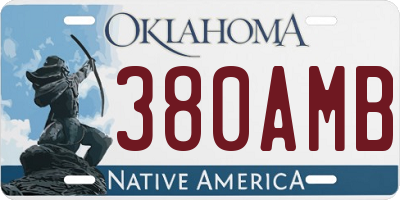 OK license plate 380AMB