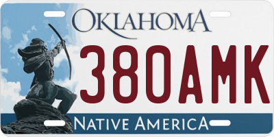 OK license plate 380AMK