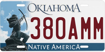 OK license plate 380AMM