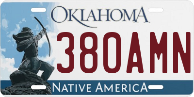 OK license plate 380AMN