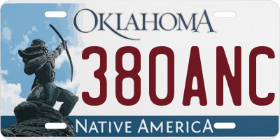 OK license plate 380ANC