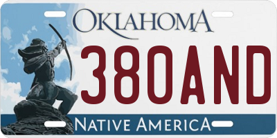 OK license plate 380AND