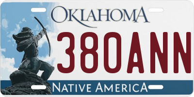 OK license plate 380ANN
