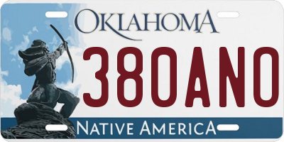 OK license plate 380ANO