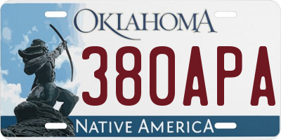 OK license plate 380APA