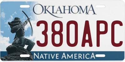 OK license plate 380APC
