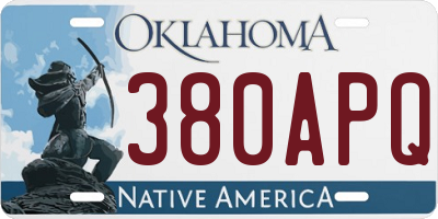 OK license plate 380APQ