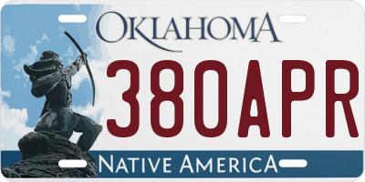 OK license plate 380APR