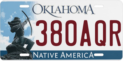 OK license plate 380AQR