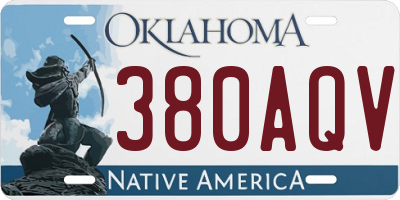 OK license plate 380AQV